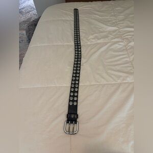 Express Genuine Leather Belt with Silver Studded Holes